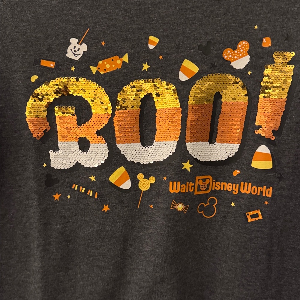 WDW Walt Disney World BOO sequin Halloween shirt … NWT - Picture 2 of 8